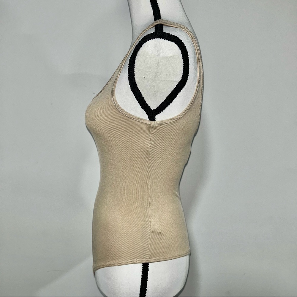 Lulu’s Cream Ribbed Square Neck Bodysuit - Picture 6 of 8